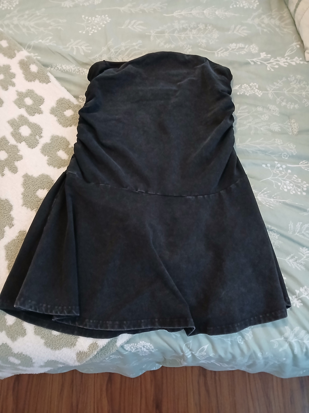 aerie Strapless Black Fitted  Dress